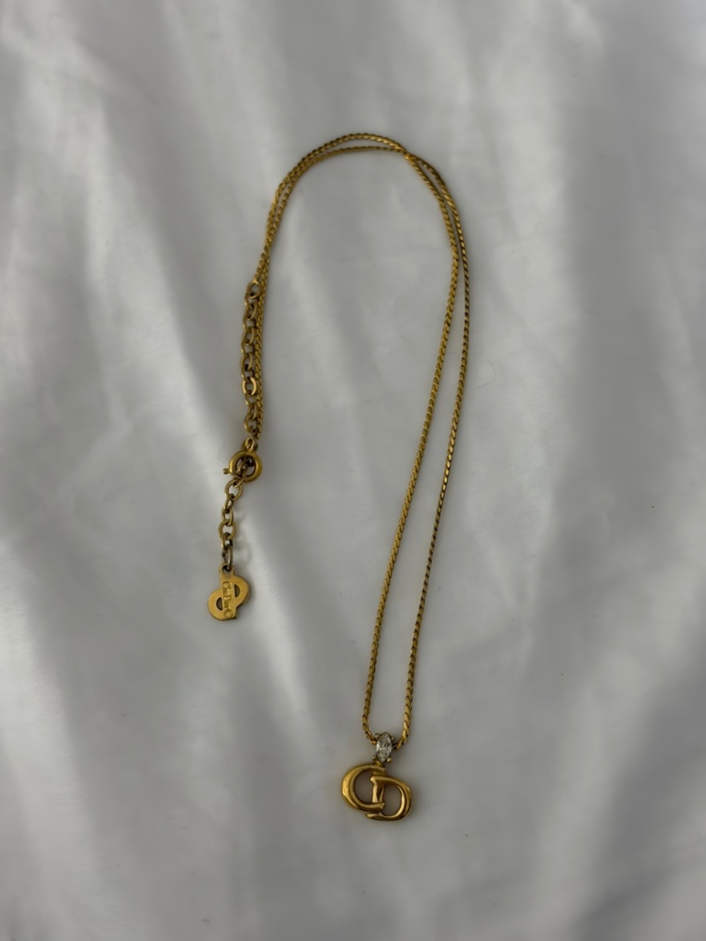Dior Gold Interlocking 'CD' Pendant Necklace